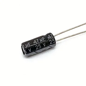 50PCS Higt kvality 25V47UF 5*11 mm 47UF 25V 5*11 MM Elektrolytický kondenzátor