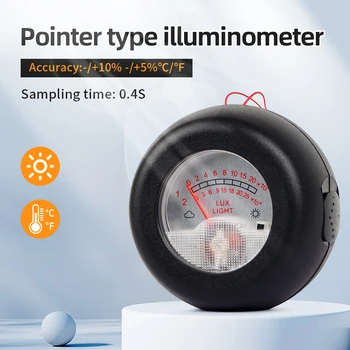 2 v 1 Ukazovateľ Illuminometer Teplomer Prenosné Osvetlenie Tester 0-250000LUX -20~50 ℃ Rýchle Čítanie pre Hydroponics Záhrada