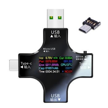 USB Multimeter Voltmeter Ammeter Load Tester USB Napätie Prúd Batérie Kapacity Nabíjačky Digitálny Typ-C Meter
