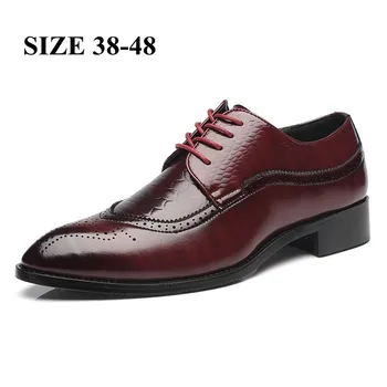 Muži Obuv Módne Kožené Šaty Oxford Topánky Luxusné Office Business Obuv Classic Dizajnér Ležérne Topánky Veľká Veľkosť 48