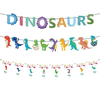 Roztomilý Dinosaurus Tému Narodeninovej Party Papierové Zástavy Dino Happy Birthday Garland Príznak pre Deti Chlapec Narodeniny Dieťa Sprcha Party Decor