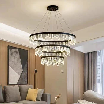 Crystal 3 Prsteň Prívesok Svetlá Obývacia Izba Lampa Minimalistický Tvorivé Svetlo Luxusné Spálne, Jedáleň Hanglamp Svietidlo Suspendu