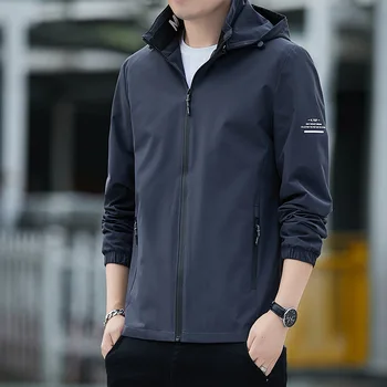 Pánská bunda na Jeseň roku 2023 nové kórejská verzia trend slim-fit bežné náradie módnej značky bunda s kapucňou mládež pánskeho oblečenia